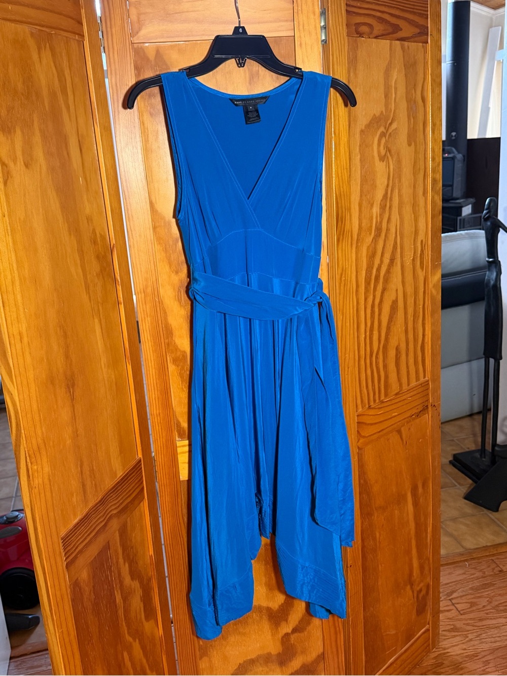 Marc by Marc Jacobs Cerulean Blue Silk Sleeveless Dress w/Asymmetrical Hem|Sz 8